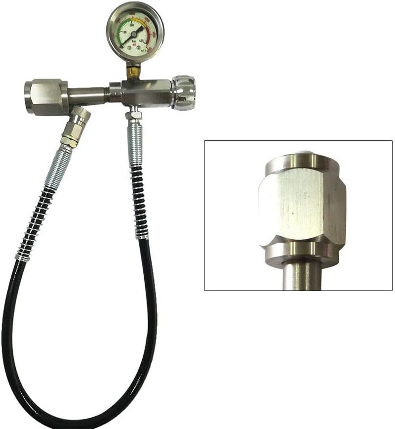 Kathring Paintball Fill Station Kit, PCP SCBA Fill Station Refill with 60cm Microbore Hose 0-4500PSI Charging Connector Adapter Air Rifle Paintball - Image 2